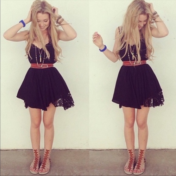 Haute Society Dresses & Skirts - Beautiful black lace inset slip dress Haute Society Dresses & Skirts - Beautiful black lace inset slip dress